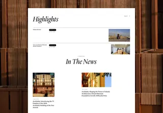 Almusalla Prize website highlights and news section on a timber background
