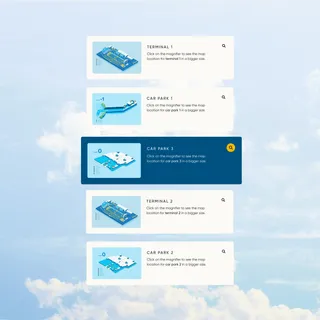 Malta International Airport car park booking interface showing terminal car park options
